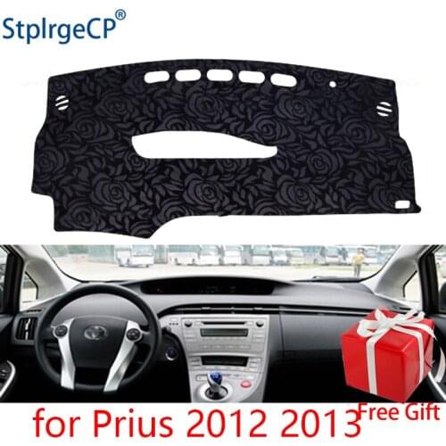 Latest Rose Pattern Non-slip Car Dashboard Cover Dash Mat Pad DashMat ANti-UV Car Sticker for Toyota Prius 2012 2013 Car Styling