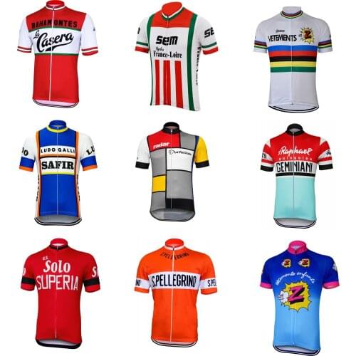 16 styles retro classic cycling jersey red black summer short sleeve bike wear colorful jersey road jersey cycling clothing