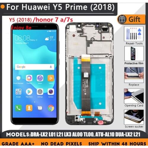 For HUAWEI Y5 Lilte Y5 Prime 2018/Y5 2018 DRA-LX2 L01 L21 LX3 AL00 DUA HONOR 7A 7S LCD screen assembly with front case Original