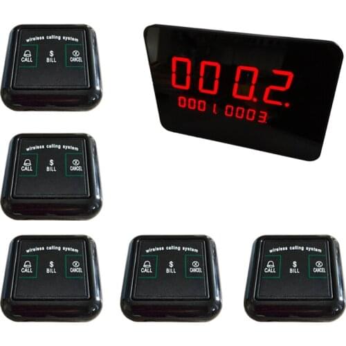 433.92mhz Wireless Pager Coaster Restaurant Call Paging System Host Display Table Bell Button Pagers Restaurant Equipment
