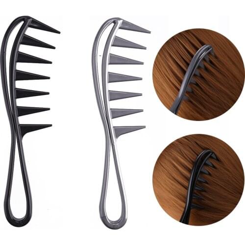 1 Pc Wide Tooth Shark Comb Detangler Curly Plastic Hair Comb Salon Hairdressing Comb Massage Hair Styling Tool for Curl Hair