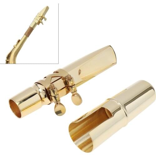 Tenor bB Saxophone Mouthpiece Gold Plated Copper Brass Sax Mouth 7C for Jazz Music Brass Goldplated Saxophone Accessories