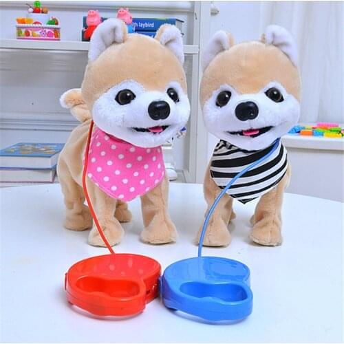 36songs Robot Dog Singing Walking Musical Husky Electronic Pet Dog Toys for Children Leash Dog Called Electric Dance Music Plush