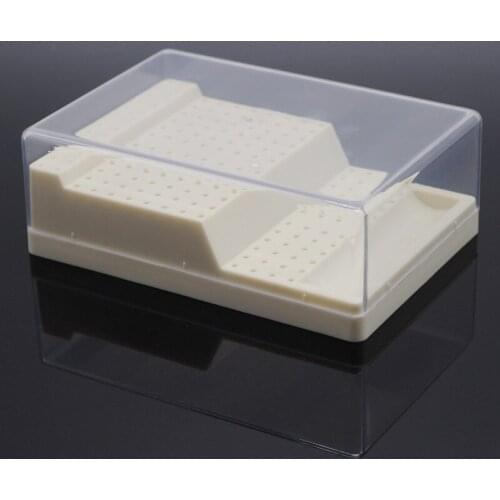 Dental Teeth Care RA/FG Bur Block Cases Station With Lid Plastic Holders 168 Burs Hole Box Dentist Lab Equipment