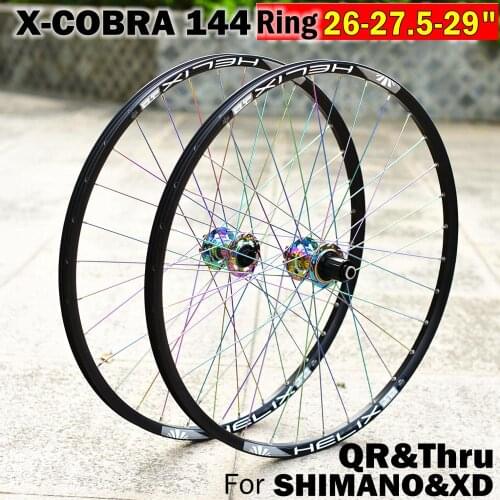 X-COBRA MTB Mountain Bicycle wheel set 26/27.5/29er inch 144 Ring QR Thru or QR Wheels hub 8 9 10 11S and XD 12Speed