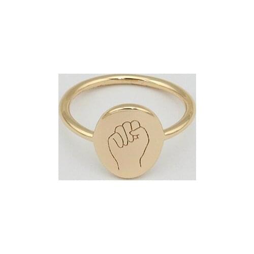 Unique Style Oval Resist Engraved Women Rings Wholesale Gold Plated Finger Ring Custom Ring