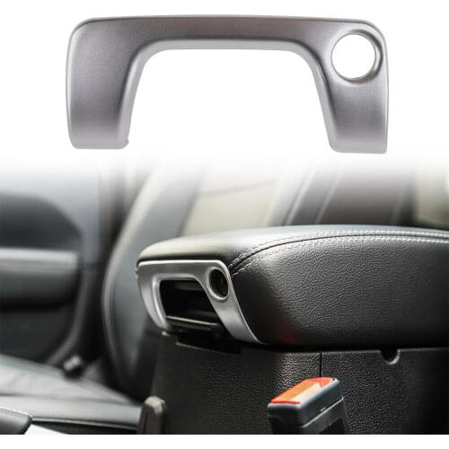 Interior Armrest Box Lock Keyhole Decor Cover for Jeep Wrangler JL 2018+ Silver