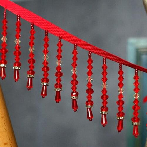 1yard beaded lace accessories tassel lace DIY clothing skirt headdress decoration