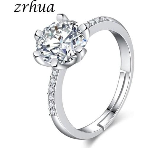 ZRHUA Chic Female Special Round Anel Luxury 925 Silver Ring Vintage Wedding Band Promise Engagement Jewelry For Women Ladies