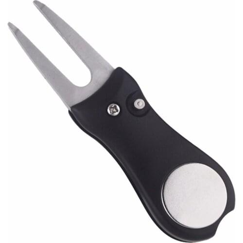 1Pcs Golf Divot Repair Switchblade Tool Pitch Groove Cleaner Golf Pitchfork Golf Accessories Putting Green Fork Dropship