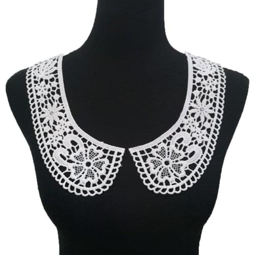 Style sewing lace neckline garment fabric embroidery DIY hollow applique fake collar wedding accessories 1 piece for sale
