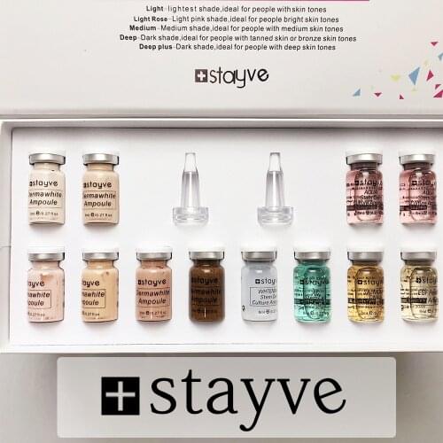 12 vials 8ml Stayve BB Cream Glow Beginner Starter Kit BB Cream Whitening Liquid Foundation for Dr pen Microneedle Mesotherapy