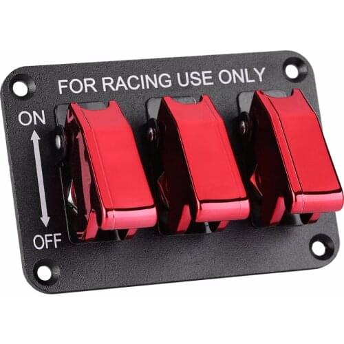 12V 3 Group Toggle Switch Panel for Racing Car Red Racing Car Switch Panel