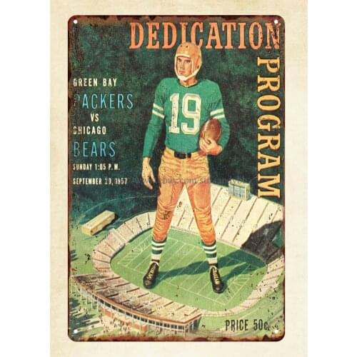 1957 Lambeau Field Dedication Program Green Bay Packers vs Chicago Bears tin