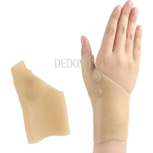 1 Pair Magnetic Therapy Wrist Hand Thumb Support Gloves Silicone Gel Arthritis Pressure Corrector Massage Pain Relief Gloves