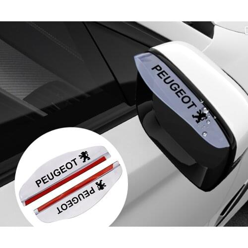 2pcs/lot Universal PVC Car Rearview Mirror Rain Shade Rainproof Blades For PEUGEOT 107 108 206 207 308 307 407 508 2008 3008 RCZ