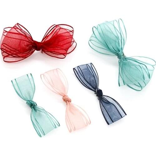 20m Organza Ribbon Roll Straight Edge for Christmas Tree Deco Beach Hat Bouquet Package Lace Of Clothese DIY 38mm Width 5Color