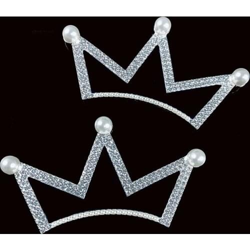 3Pcs Diamond and Rhinestone Pearl Big Crown For DIY Mobile Phone Case Beauty Alloy Jewelry Accessories