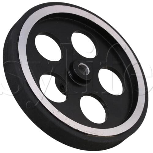 30x0.7cm Aluminum Rubber Rotary Encoder Wheel for Measuring Black Silver