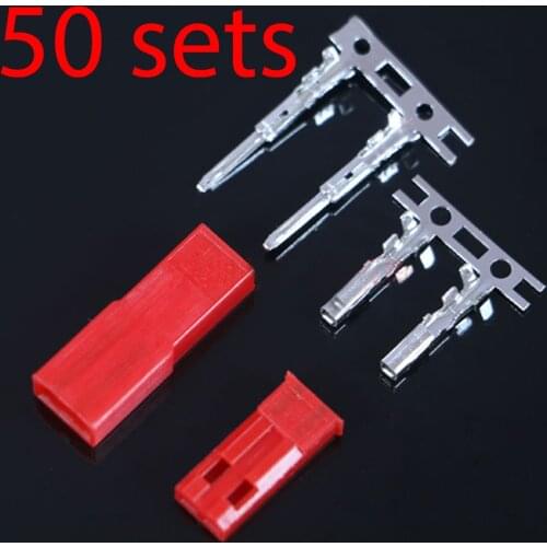 50 sets/lot JST 2P Connector Plug Jack 2-Pin Female Male Crimps rc battery connector car auto motorcycle ship electrical spare