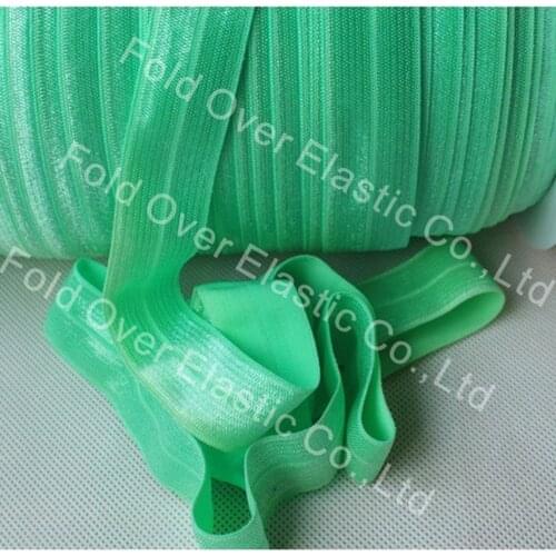 7/8" 22MM Solid Ribbon Elastic Ribbon, #530 Mint Green Color Fold over Elastic FOE Ribbon