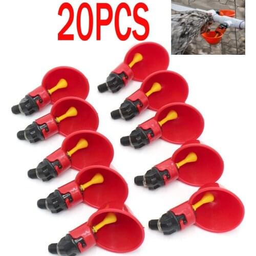 20 PCS Automatic Chicken Quail Pigeon Drinker Drinking Water Poultry Drinking Water Bowl Farm Farming Equipment