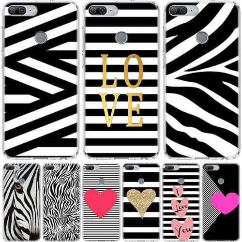 Black white Zebra Stripe Phone Case for Huawei Honor 10 9 20 7A 7X 8A 8S 8X 9X Lite Pro Y5 Y6 Y7 Y9S 2019 10i 20i Coque Cover