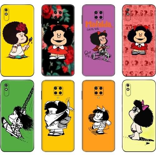 Black tpu Case For Xiaomi Redmi 7A 8 8A 9 9A 9C Case Redmi Note 8T 8 Pro T Note 9 9S 9 Pro Case Mafalda