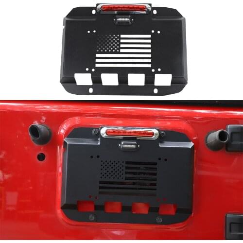 For Jeep Wrangler JL 2018 2019 JK 2007-2017 Tailgate Spare Tire Delete Filler Exhaust License Plate Aluminum Car Accessories