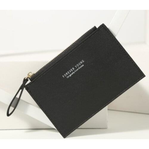 Womens card holder PU leather neutral zipper business card case mens credit card fashion mini credit card holder coin purse