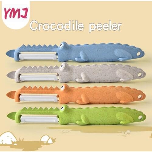 Ceramic Peelers&Zesters Creativity Fruit Vegetable Tools Potato Peelers Wheat Stalks Handle Lovely Crocodile Shape 1Pc