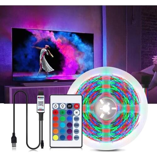 Bluetooth Controller RGB LED Strip 2835 Diode Tape 5V USB Neon LED Light Ribbon PC TV Screen Backlight Bedroom Xmas Decor Lamp