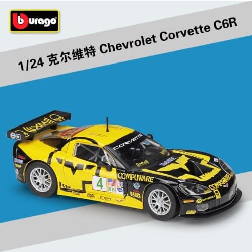Bburago 1:24 Chevrolet Corvette C6R Racing Edition Simulation Alloy Car Model Collect gifts toy