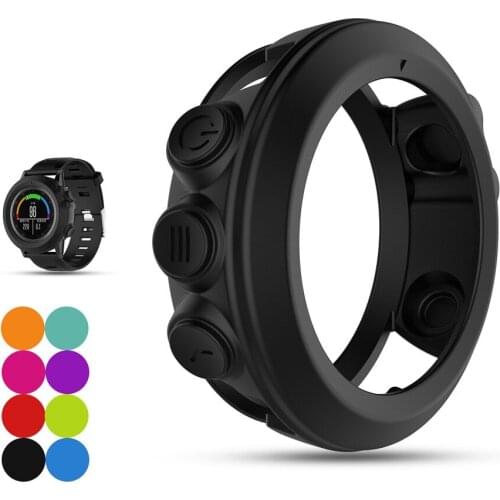 EiEuuk Soft Silicone Shock-proof Sleeve Band Cover Protective Case Pouch Sleeve for Garmin Fenix 3/3 HR