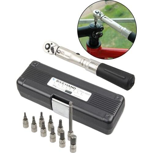 Portable 1/4 Inch Drive Click Torque Wrench Set, 2 to 24 Nm Bicycle Repair Maintenance Kit with Storage Box for Road MTB Bikes