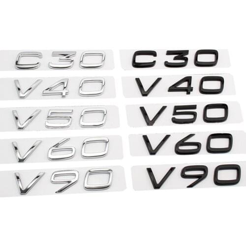 1PCS/LOT For VOLVO C30 V40 V50 V60 V90 Rear Label AWD Black OEM Car Sticker