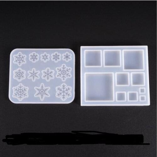 New Transparent Silicone Mould Dried Flower Resin Decorative Craft DIY Square snowflake Mold epoxy resin molds for jewelry