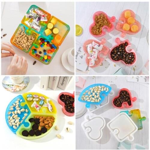 Newest Fruit Storage Box Silicone Mould Puzzle Nut Plate Uv Epoxy Resin Molds for Diy Handmade Jewelry Tray Container Box