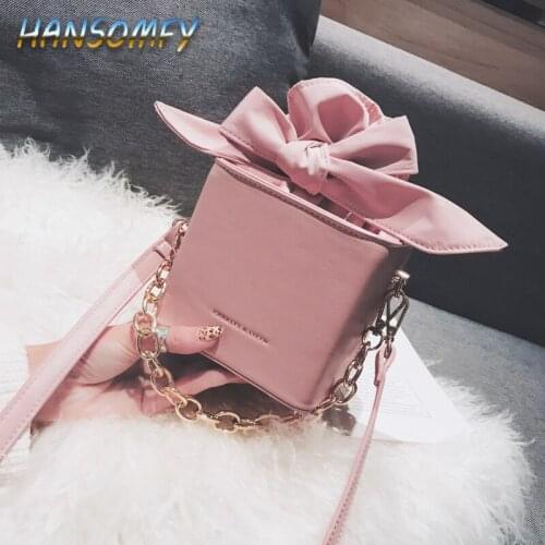 HANSOMFY 2019 New summer Worean Version Wild Small Square Bag Shoulder Messenger Woman Bags Fashion vintage chain bag drop LD-97