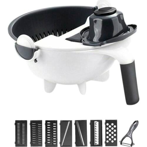 New Multi-Function Vegetable Chopper Potato Shredder Slicer Grater Kitchen Convenience Vegetable Cutter with Drain Basket