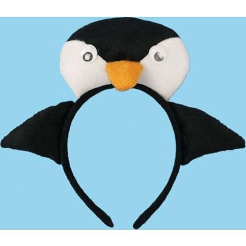 Children Boy Girl Animal Penguin Headband Hairband Kids Performance Cosplay Hair Party Headwear Halloween Christmas