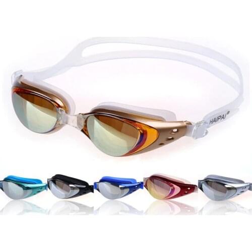 Men Women Professional Electroplate Anti Fog UV Protection Waterppoof Swim Pool Swimming Goggles Water Glasses Eyewear Earplugs