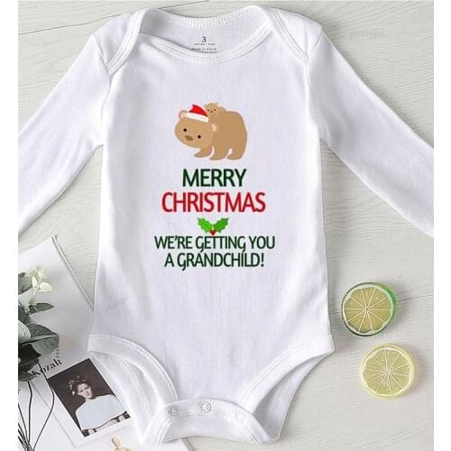 Boy Fall Clothes One Piece Jumpsuit Christmas Costume Kid Printing Grandchild Winter Clothes for Toddler Girls Rompers