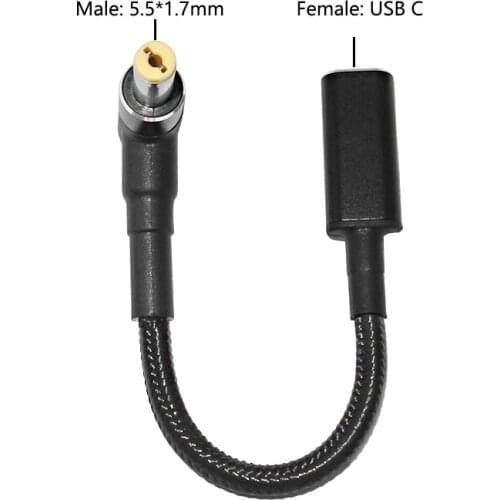 100W USB Type C PD Converter Laptop Power Connector for Acer USB C Female to 5.5*1.7mm Male Plug for Acer Aspire Notebook PC