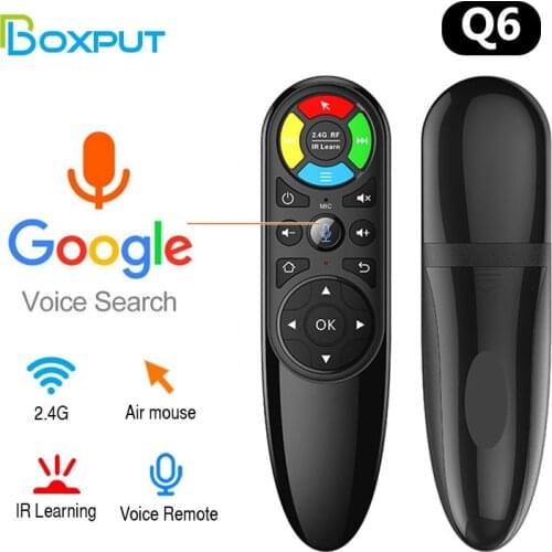 Q6 Voice Remote Control for TV Box 2.4G Wireless Air Mouse IR Leaning for Smart Tv Box Google Voice Search Q6 Remote Controller