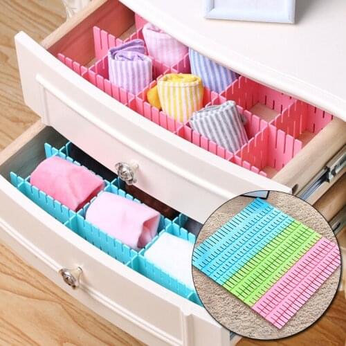 Adjustable Plastic Drawer Divider DIY Storage Shelves Household Free Combination Partition Board Space-Saving Division Tools Hot