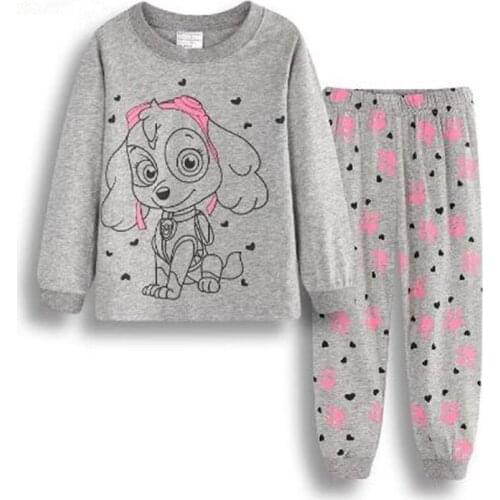 Retail Kids Girls Pajamas Sets Princess Pyjamas Kids Pijama Infantil Sleepwear Home Clothing Cartoon Cotton Baby Pijama 2-7Y A06