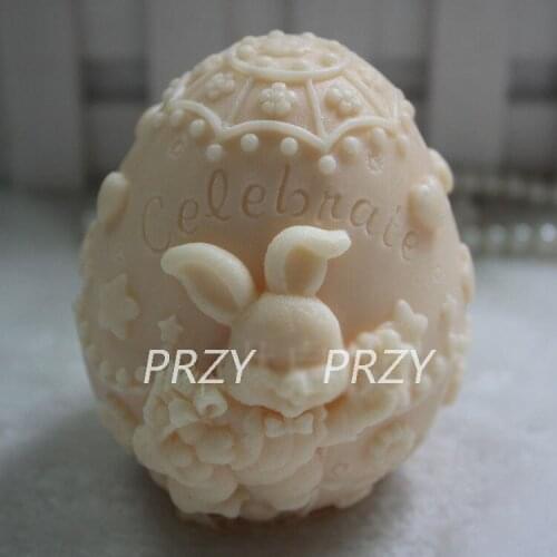 DIY handmade silicone soap cake decoration chocolate candle 3D Eggs rabbit Easter Bunny