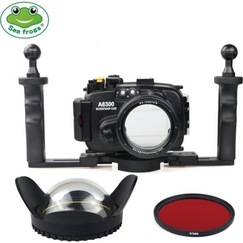 Seafrogs 16-50mm Lens Underwater Case Waterproof Case Diving Case Camera Case Cover For Sony A6300 16-50mm 40M/130FT