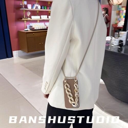 INS Crossbody Lanyard Necklace Marble chain silicone Case For Xiaomi mi 10T 11 10 Lite 9 SE Redmi 7A 8A NOTE 7 8 Pro 9S 8T 9T